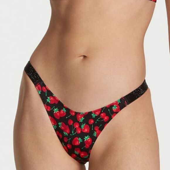 VICTORIA'S SECRET SWIM Shine Strap Brazilian Bikini Bottom Mixed Berry 🍓 - Picture 4 of 5